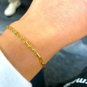 Solid 14k Gold paper clip chain bracelet! 12.5 inches